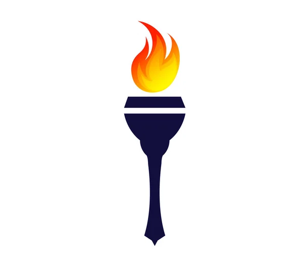 Факел Олимпийский Знак Синий Абстрактный Дизайн Иллюстрации Фоне Белого — стоковый вектор