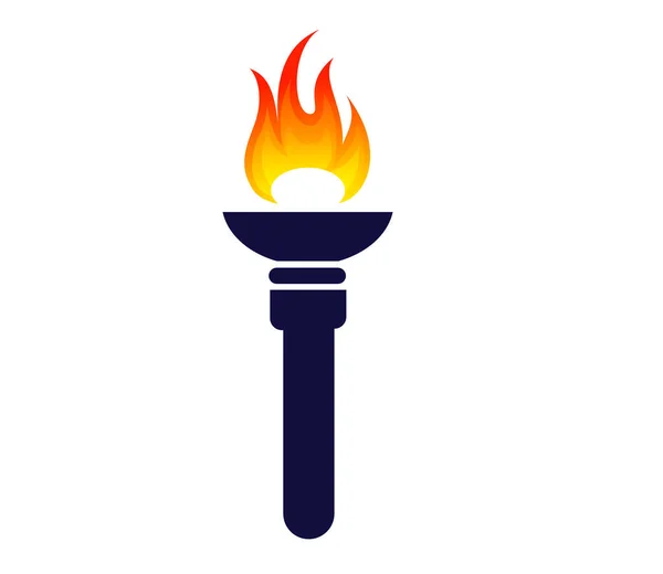 Факел Дизайн Игры Иллюстрацией Пламени Фоновым Белым — стоковый вектор