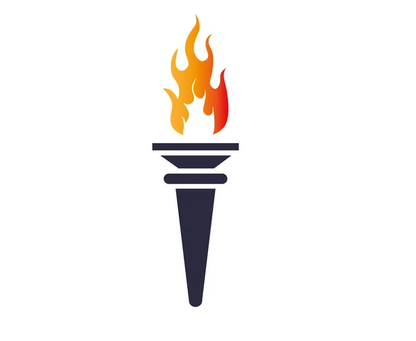 Абстрактные Олимпийские Игры Факел Коллекция Черный Дизайн Иконка Белым Фоном — стоковый вектор