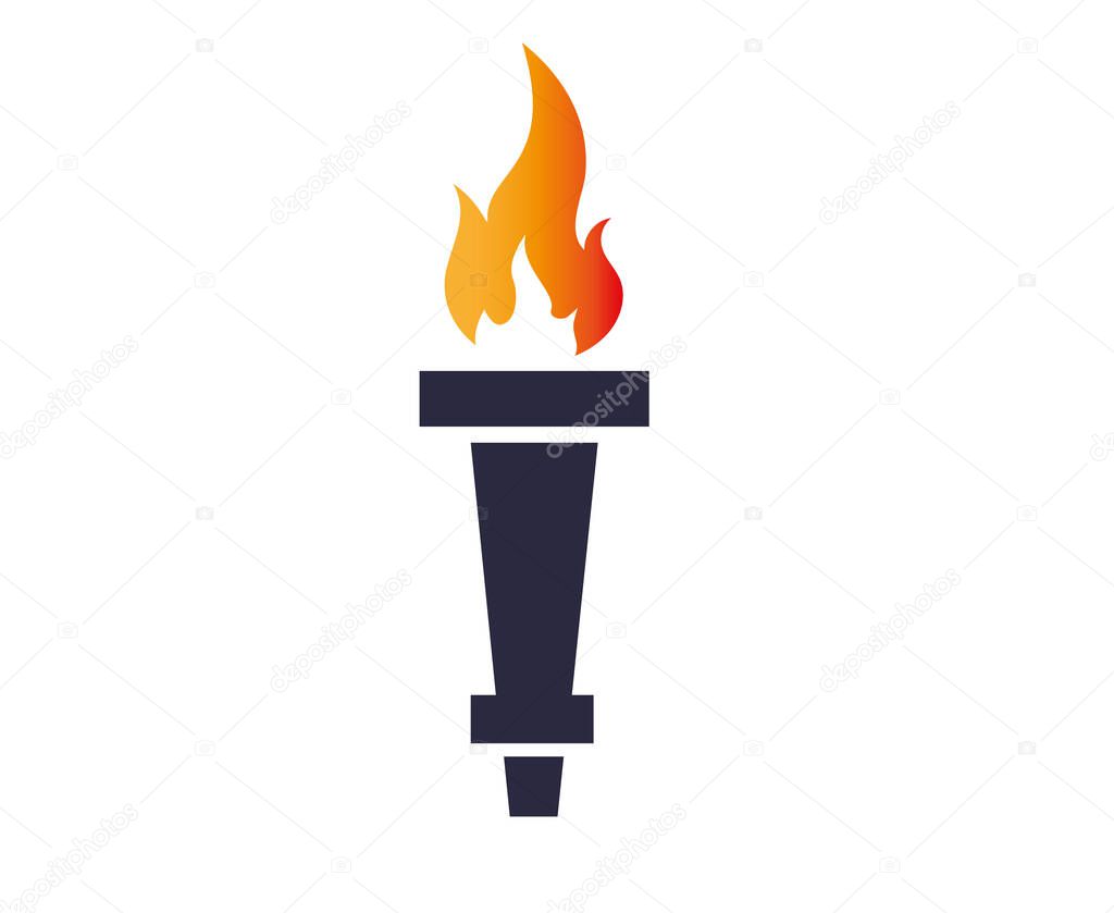 abstract Olympic games torch Collection Black design icon illustration with White Background