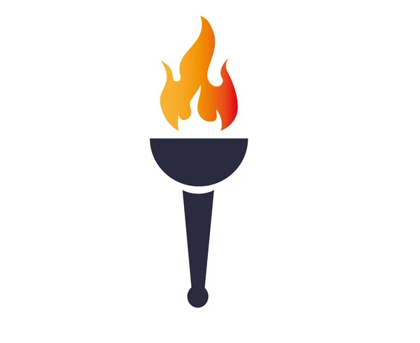 Абстрактные Олимпийские Игры Факел Коллекция Черный Дизайн Иконка Белым Фоном — стоковый вектор