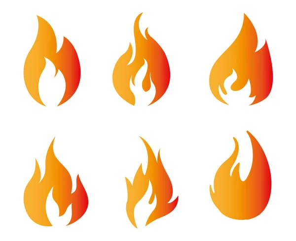 Beyaz Arkaplan Ile Soyut Ateş Feneri Koleksiyonu Tasarım Ikonu Illüstrasyonu — Stok Vektör
