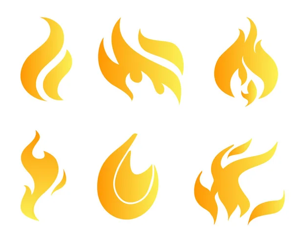 Torcia Fire Collection Icone Design Illustrazione Con Sfondo Bianco — Vettoriale Stock