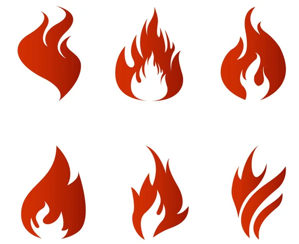 Fire Flaming Fakkel Rood Collectie Abstract Achtergrond Wit Illustratie Ontwerp — Stockvector