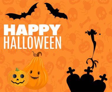 Soyut Cadılar Bayramı Arkaplan Vekili Balkabağı ya da Örümcek Yırtığı ve Yarasa Mezarı ile Tedavi