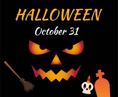 Cadılar Bayramınız kutlu olsun Balkabağı Korkunç Örümcek Mezarı Vektörü