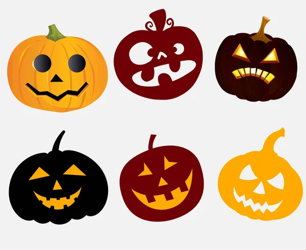 Kürbis Halloween Objekte Zeichen Symbole Vektor Illustration Abstrakt Mit Grauem — Stockvektor