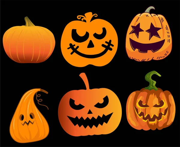 Citrouille Halloween Objets Signes Symboles Illustration Vectorielle Résumé Avec Fond — Image vectorielle