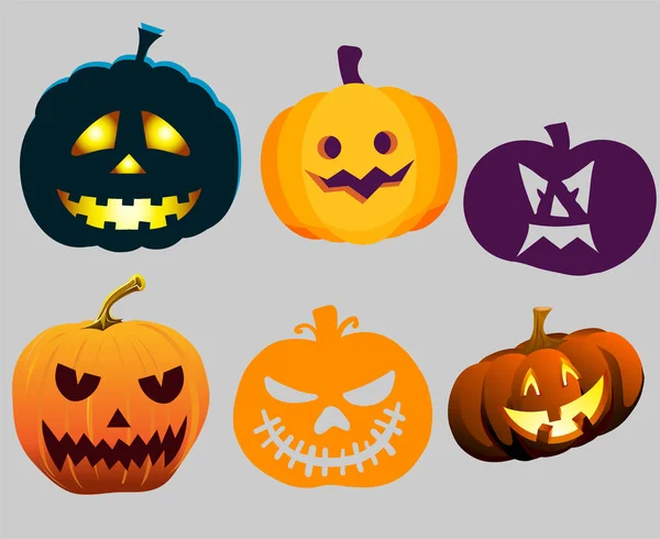 Calabaza Halloween Objetos Signos Símbolos Vector Ilustración Resumen Con Fondo — Vector de stock