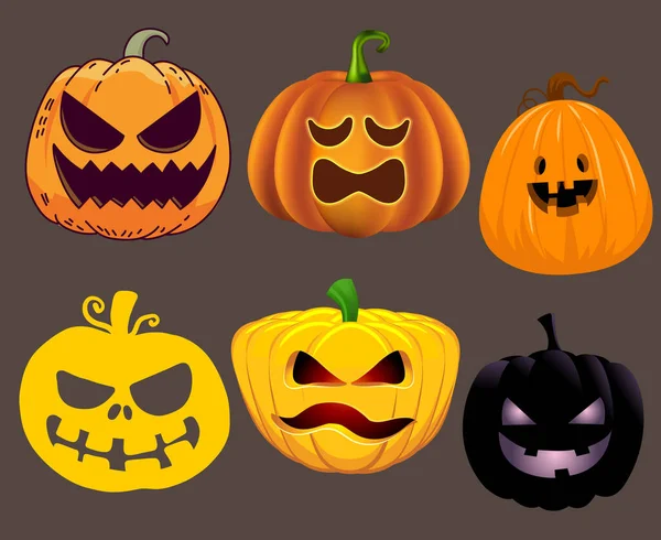 Calabaza Halloween Objetos Signos Símbolos Vector Ilustración Resumen Con Fondo — Vector de stock