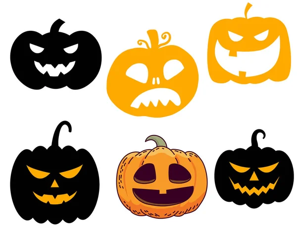 Abóbora Halloween Objetos Sinais Símbolos Vetor Ilustração Resumo Com Fundo — Vetor de Stock