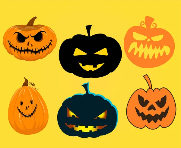 Citrouille Halloween Objets Signes Symboles Illustration Vectorielle Résumé Avec Fond — Image vectorielle