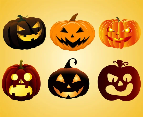 Abóbora Halloween Objetos Sinais Símbolos Vetor Ilustração Resumo Com Fundo — Vetor de Stock