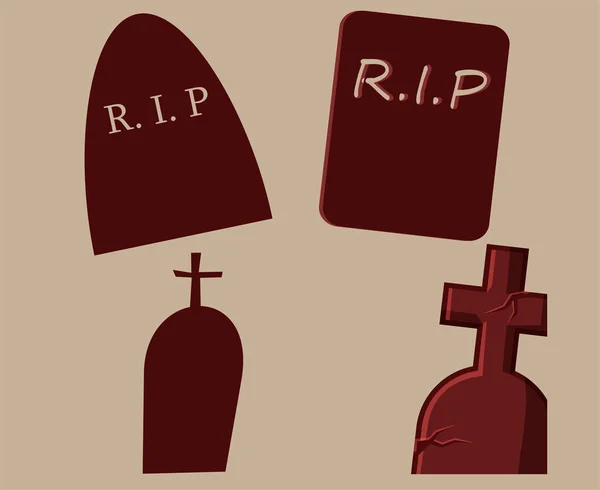 墓ブラウンオブジェクト リップ記号ベクトルイラストアブストラクトとブラウン背景 — ストックベクタ