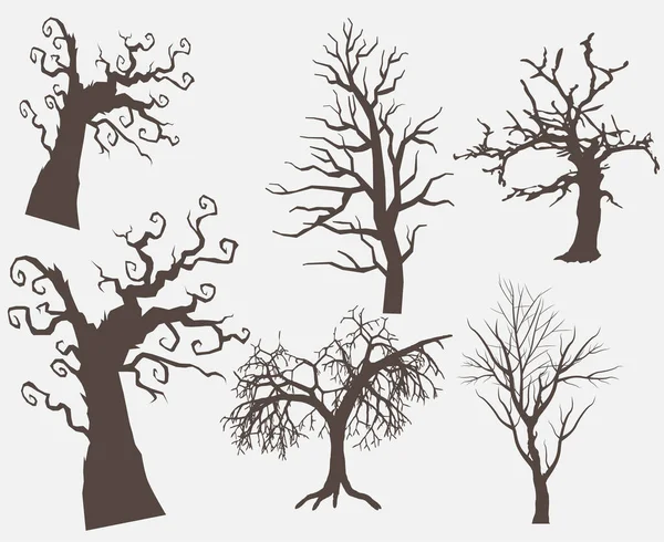 Arbres Objets Signes Symboles Illustration Vectorielle Résumé Avec Fond Gris — Image vectorielle