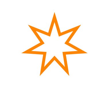Yıldız Şekli Özeti Simge Çarpması Turuncu Tasarım Sembol Vektörü İllüstrasyonu