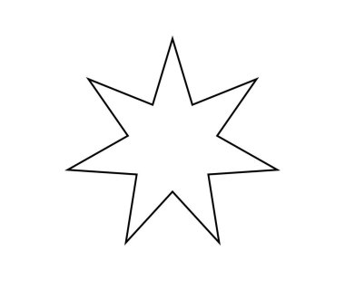 Yıldız Şekli Simgesi Özet Vuruşu Siyah Tasarım Sembol Vektörü İllüstrasyonu