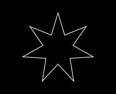 Yıldız Şekli Simgesi Vuruşu Siyah ve Beyaz Tasarım Sembol Vektörü İllüstrasyonu