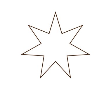 Yıldız Şekli Simgesi Ana Hattı Vuruş Kahverengi Tasarım Sembol Vektörü İllüstrasyonu