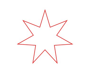 Yıldız Şekli Simgesi Ana Hattı Çarpma Kırmızı Tasarım Sembol Vektörü İllüstrasyonu