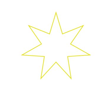 Yıldız Şekli Simgesi Özet Vuruşu Sarı Tasarım Sembol Vektörü İllüstrasyonu