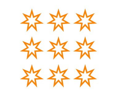 Yıldız Şekli Simgesi Tasarım Koleksiyonu Turuncu Eleman Vektörü ResimleriName
