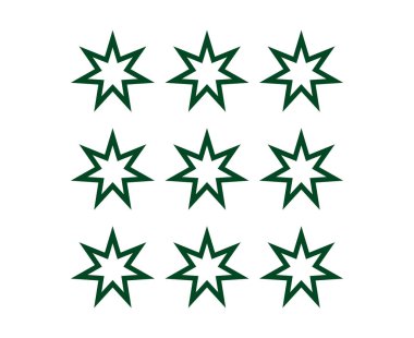 Yıldız Şekli Simgesi Tasarım Yeşil Element Vektörü Resimlemesi