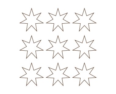 Yıldız Şekli Simgesi Tasarım Kahverengi Elementler Vektör Resimlemesi