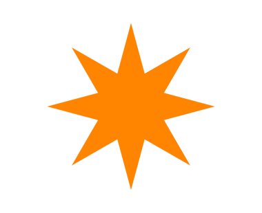 Star Icon Shape Orange Design Vector Illustration