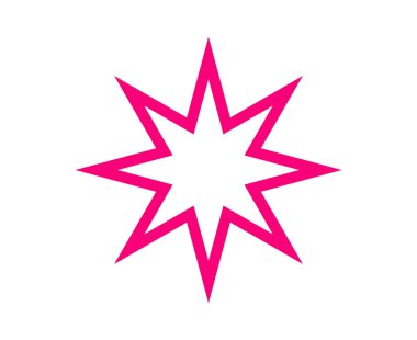 Star Shape Icon Stroke Outline Pink Design Vector Illustration