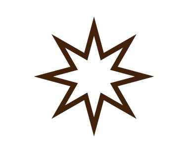 Star Shape Icon Stroke Outline Brown Design Vector Illustration