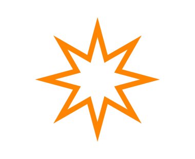 Star Shape Icon Stroke Outline Orange Design Vector Illustration