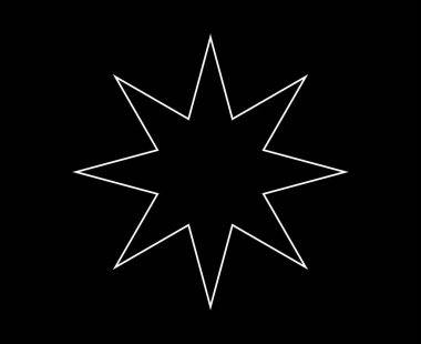 Star Shape Icon Outline Stroke Black And White Design Vector Illustration