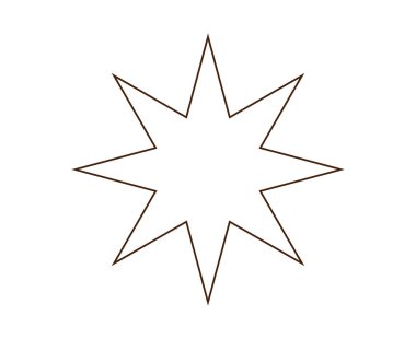 Star Shape Icon Outline Stroke Brown Design Vector Illustration