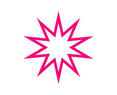 Star Shape Outline Stroke Pink Creative Design Vector Illustration