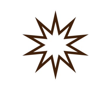 Star Shape Outline Stroke Brown Creative Design Vector Illustration