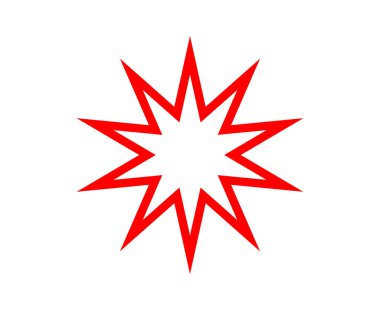 Star Shape Outline Stroke Red Creative Design Vector Illustration