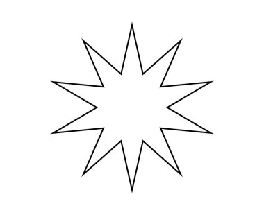 Star Shape Outline Stroke Black Creative Design Symbol Vector Illustration