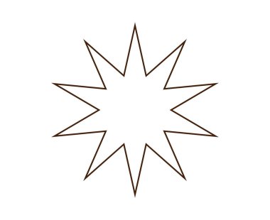 Star Shape Outline Stroke Brown Creative Design Symbol Vector Illustration