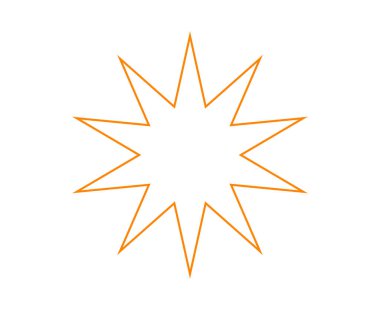 Star Shape Outline Stroke Orange Creative Design Symbol Vector Illustration
