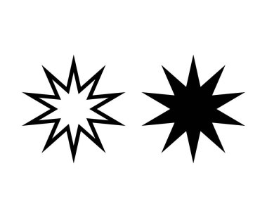 Star Outline Stroke And Star Shape Black Creative Design Symbol Vector Illustration