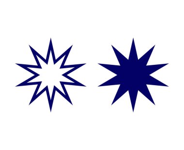 Star Outline Stroke And Star Shape Blue Creative Design Symbol Vector Illustration