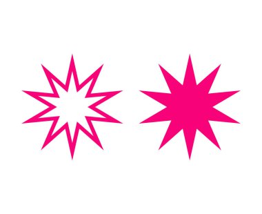 Star Outline Stroke And Star Shape Pink Creative Design Symbol Vector Illustration