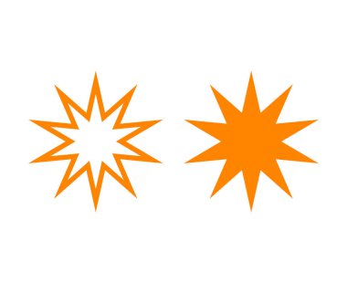Star Outline Stroke And Star Shape Orange Creative Design Symbol Vector Illustration