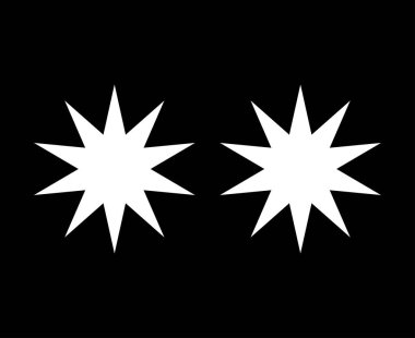 Star Shape Black And White Elements Creative Design Vector Illustration