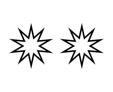 Star Shape Black Outline Stroke Element Creative Design Vector Illustration