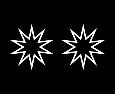 Star Shape Black And White Outline Stroke Element Creative Design Vector Illustration