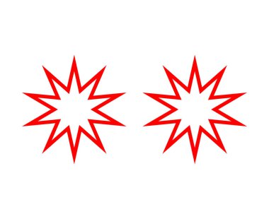 Star Shape Red Outline Stroke Element Creative Design Vector Illustration