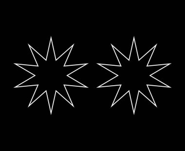 Star Shape Black And White Outline Stroke Elements Creative Design Vector Illustration