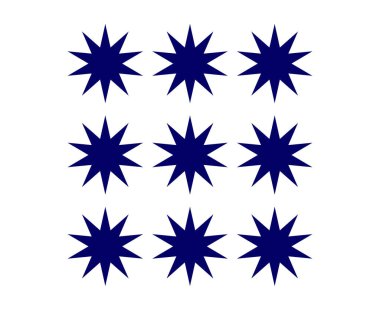 Star Shape Collection Blue Elements Creative Design Vector Illustration